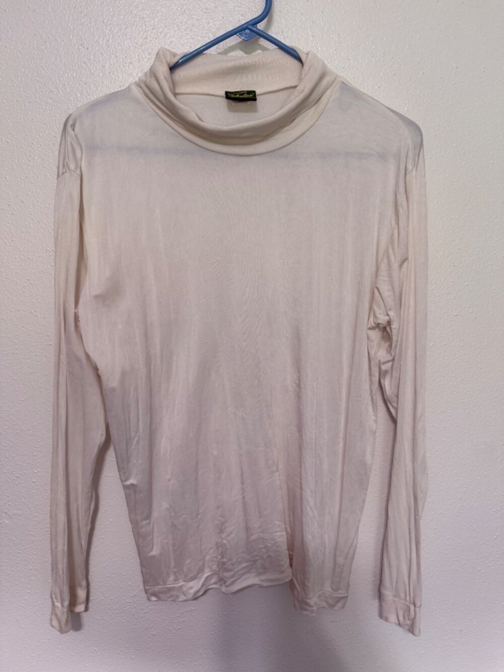 Cabela's Base Layer Shirt Off White Turtle Neck Lightweight Silk Womans XL